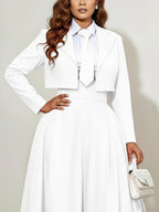 Solid Color Skinny Long Sleeves Notched Collar Outerwear Blazer