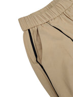 Solid Color Pockets Elasticity Buttoned Wide Leg Cropped Trousers Pants