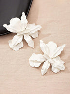 Flower Shape Solid Color Earrings Accessories