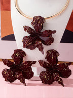 Flower Shape Drop Earrings + Necklaces Accessories