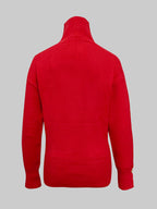 Long Sleeves Loose Beaded Solid Color Split-Side High Neck Sweater Tops