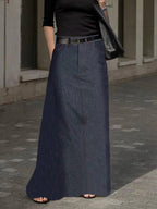 Solid Color Pockets No Belt Loose Skirts Bottoms