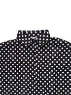 Long Sleeves Loose Buttoned Contrast Color Polka-Dot Split-Joint Lapel Blouses&Shirts Tops