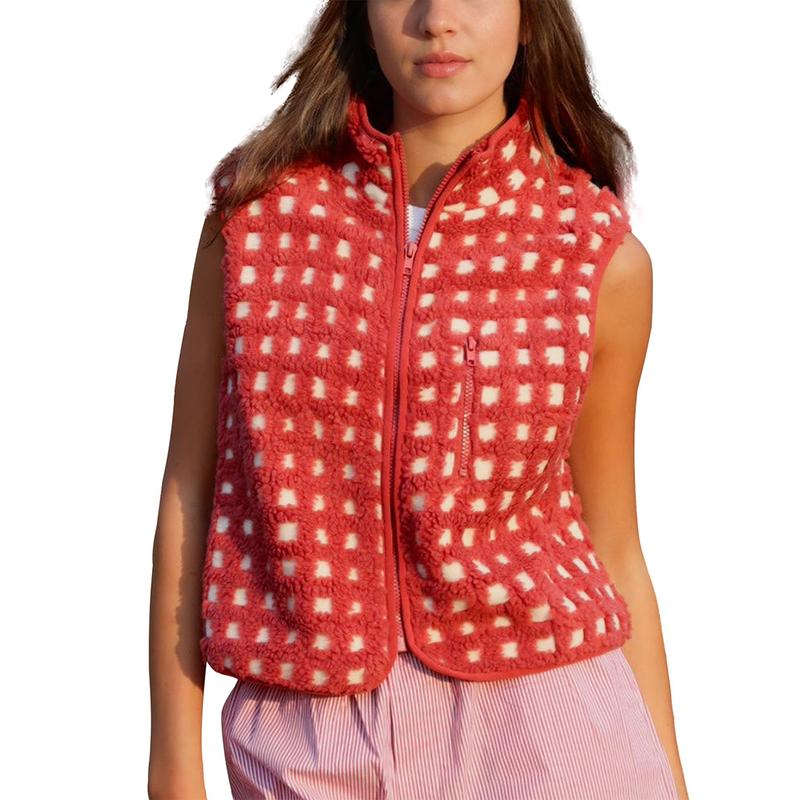 CONCUELO™ – Casual Plaid Sleeveless Zip-Up Vest