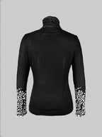 Long Sleeves Skinny Printed High-Neck T-Shirts Tops
