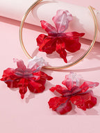 Flower Shape Drop Earrings + Necklaces Accessories