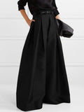 Solid Color Pleated Wide Pants Wide Leg Pants