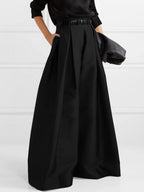 Solid Color Pleated Wide Pants Wide Leg Pants
