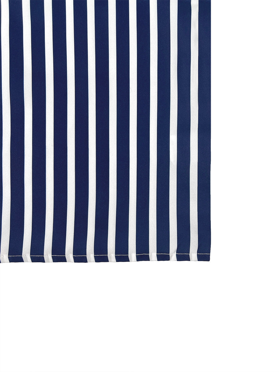 Long Sleeves Buttoned Contrast Color Striped Lapel Blouses&Shirts Tops