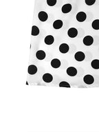 A-Line Half Sleeves Buttoned Contrast Color Elasticity Polka Dot Lapel Maxi Dresses Shirt Dress