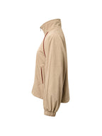 Zipper Drawstring Contrast Color Loose Half Sleeves Lapel Outerwear