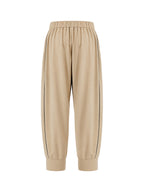 Solid Color Pockets Elasticity Buttoned Wide Leg Cropped Trousers Pants