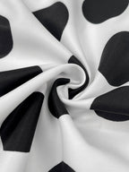 Long Sleeves Loose Buttoned Polka Dot Printed V-Neck Blouses&Shirts Tops