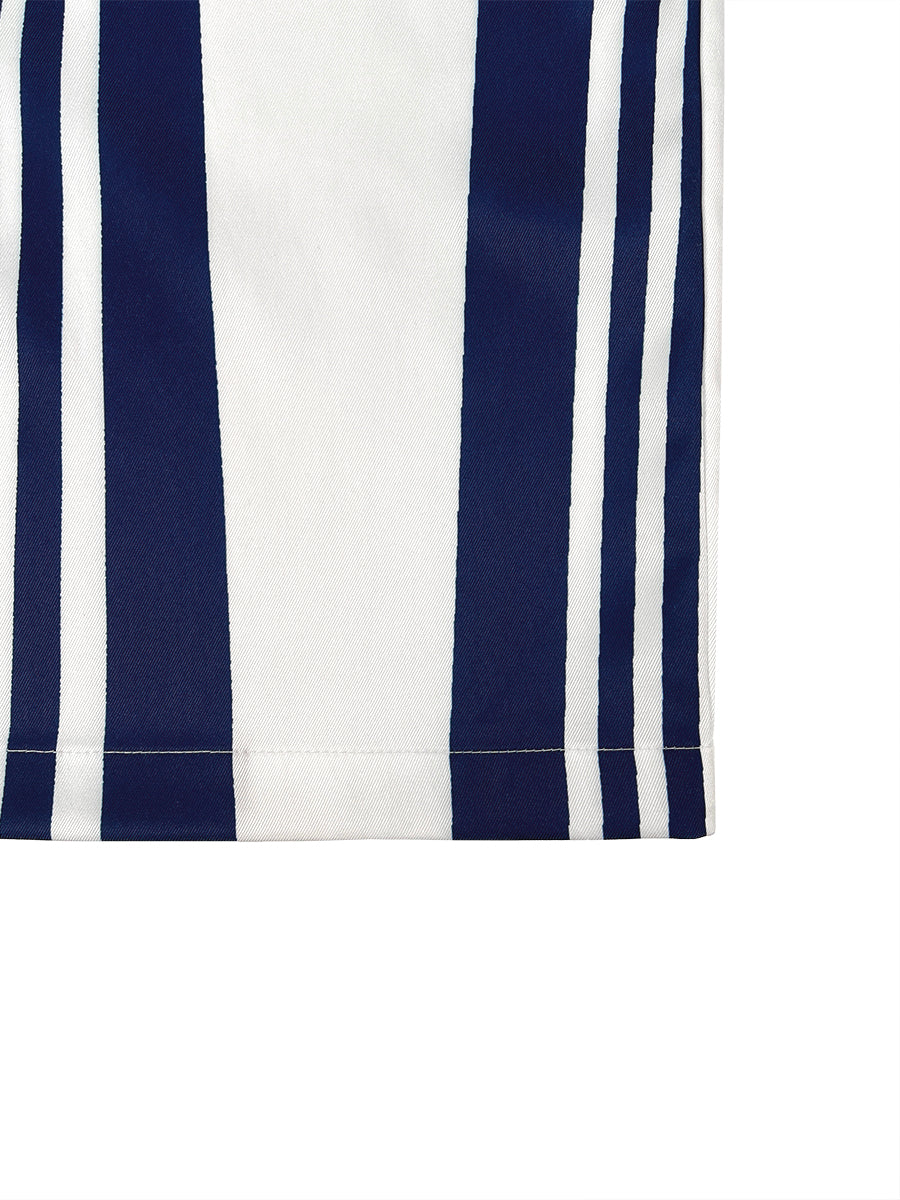 High Waisted Wide Leg Contrast Color No Belt Pockets Pants Trousers