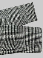 Long Sleeves Loose Asymmetric Houndstooth Plaid Stand Collar Jackets Outerwear