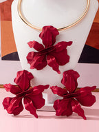 Flower Shape Drop Earrings + Necklaces Accessories