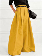 Solid Color Pleated Wide Pants Wide Leg Pants