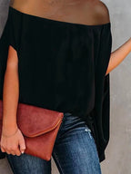 See-Through Batwing Sleeves High-neck Blouses&shirts Tops