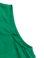 Solid Color Buttoned Wide Leg Sleeveless Stand Collar Jumpsuits