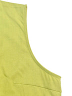 A-Line Sleeveless Pleated Pockets Solid Color Zipper Round-Neck Mini Dresses
