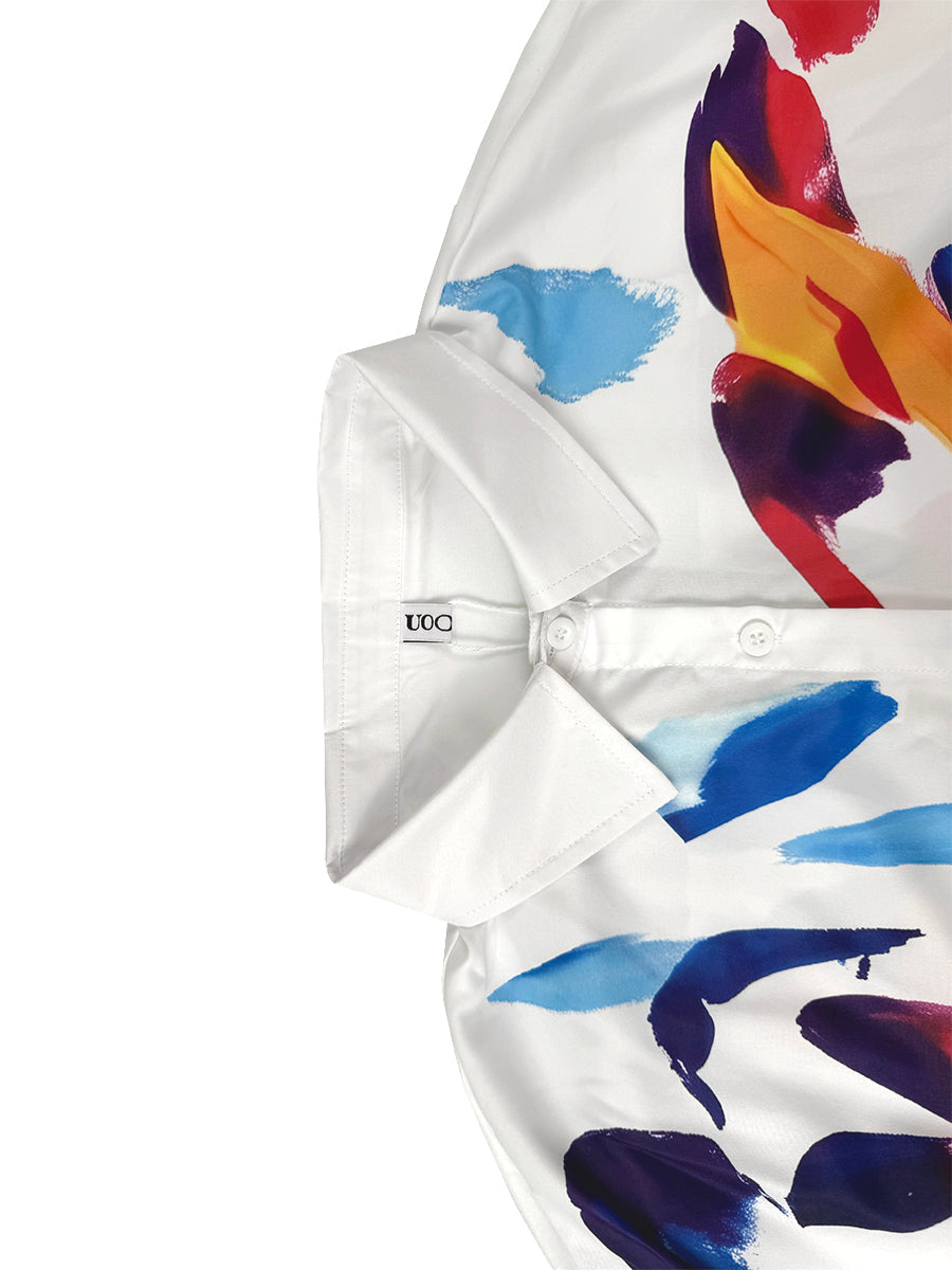Long Sleeves Loose Buttoned Contrast Color Tied Lapel Blouses&Shirts Tops