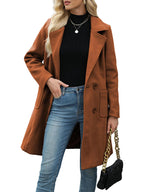 LUCIA™ - Women’s Camel Wool Blend Double-Breasted Mid-Long Coat