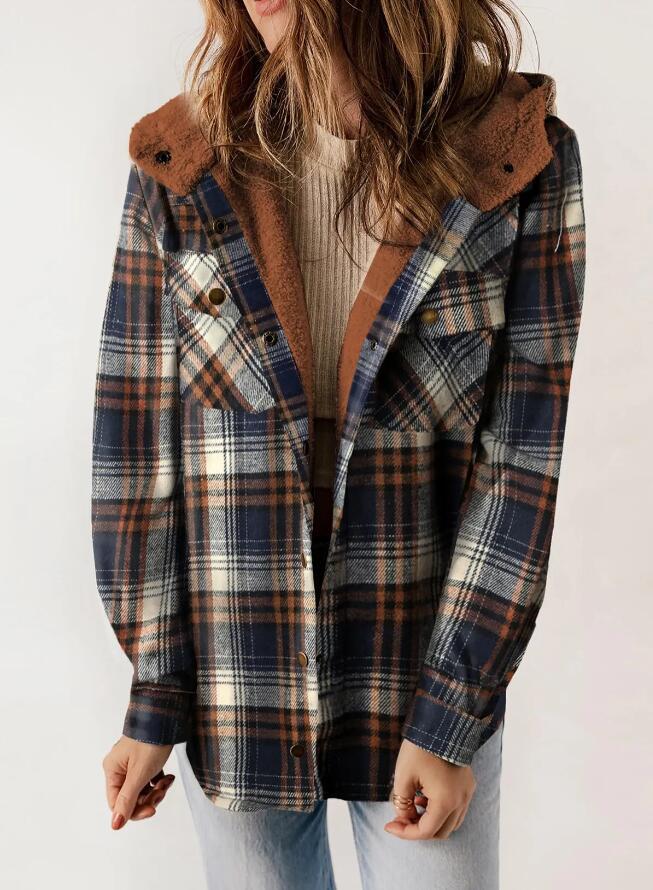 AMELIA™ - Women’s Plaid Hooded Flannel Jacket for Autumn & Winter