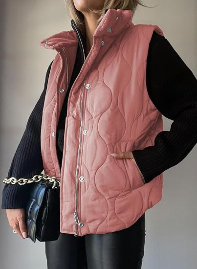 PAMMY™ - Classic Puffer Button Zip Up Collared Vest