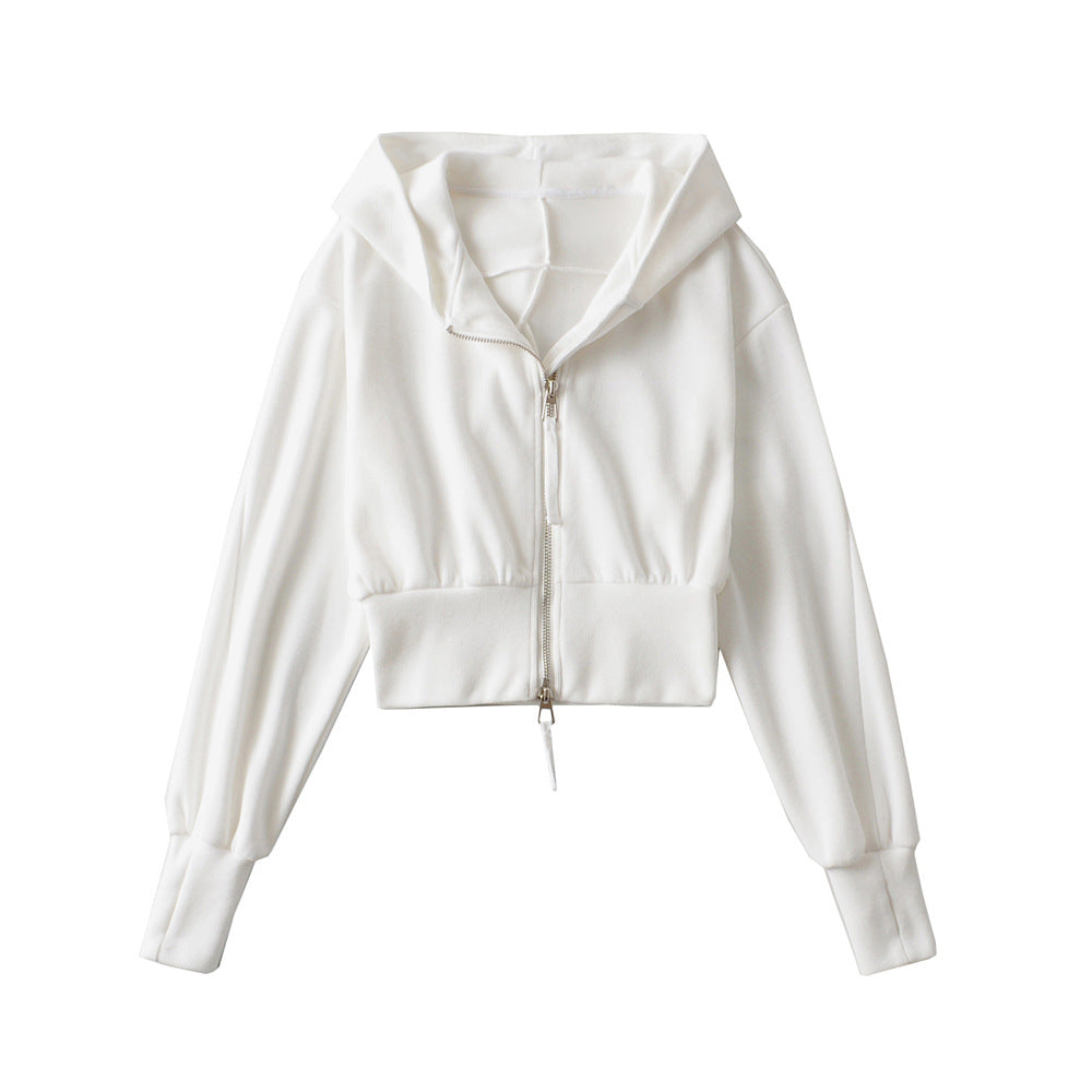 RESLEY™ - Chic Cropped Hooded Zipper Workout Jacket