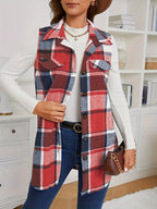 DELILA™ – Casual Button-Front Collared Vest Coat