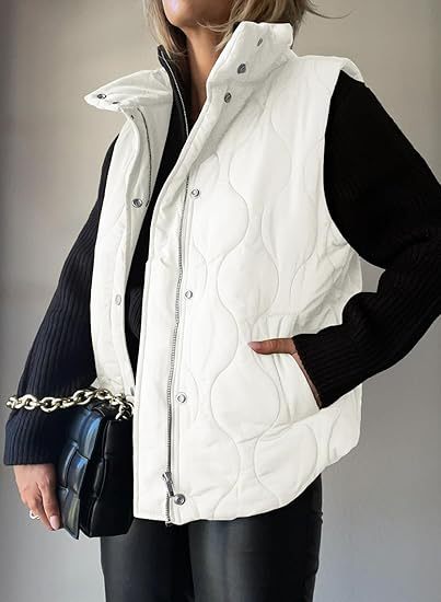 PAMMY™ - Classic Puffer Button Zip Up Collared Vest