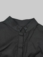 Solid Color No Belt Buttoned Wide Leg Loose V-neck Jumpsuits