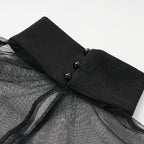 See-Through Batwing Sleeves High-neck Blouses&shirts Tops