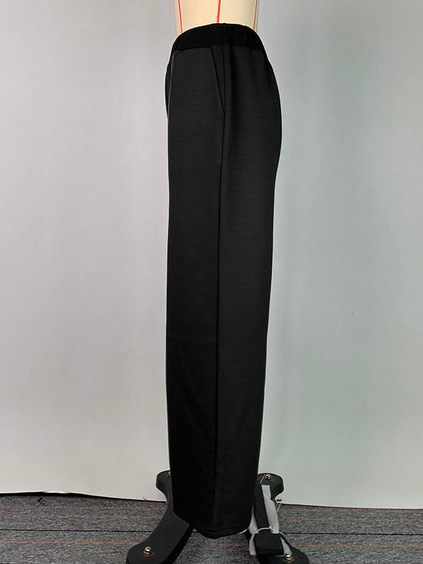 High Waisted Loose Split-Joint Pants Trousers