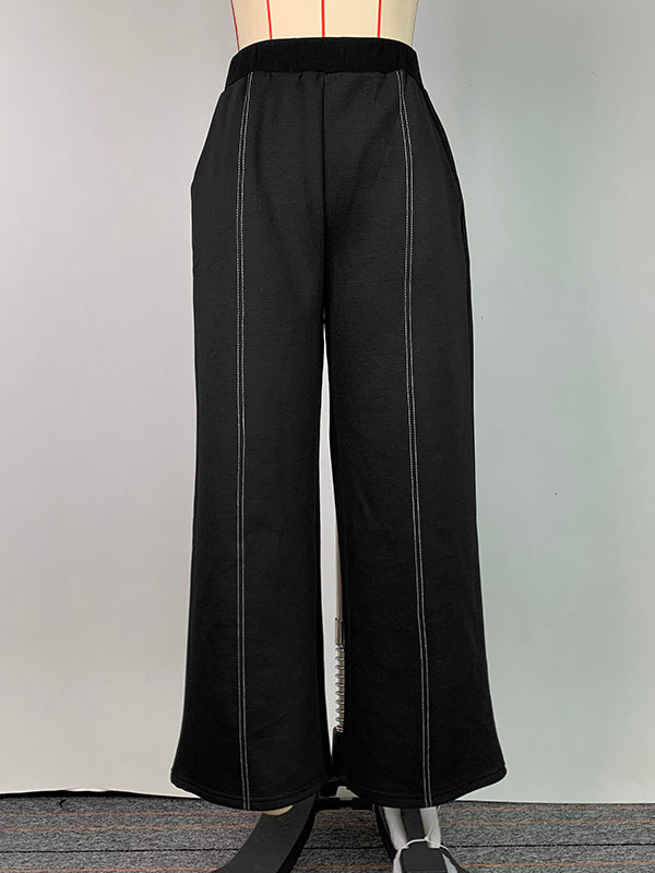 High Waisted Loose Split-Joint Pants Trousers