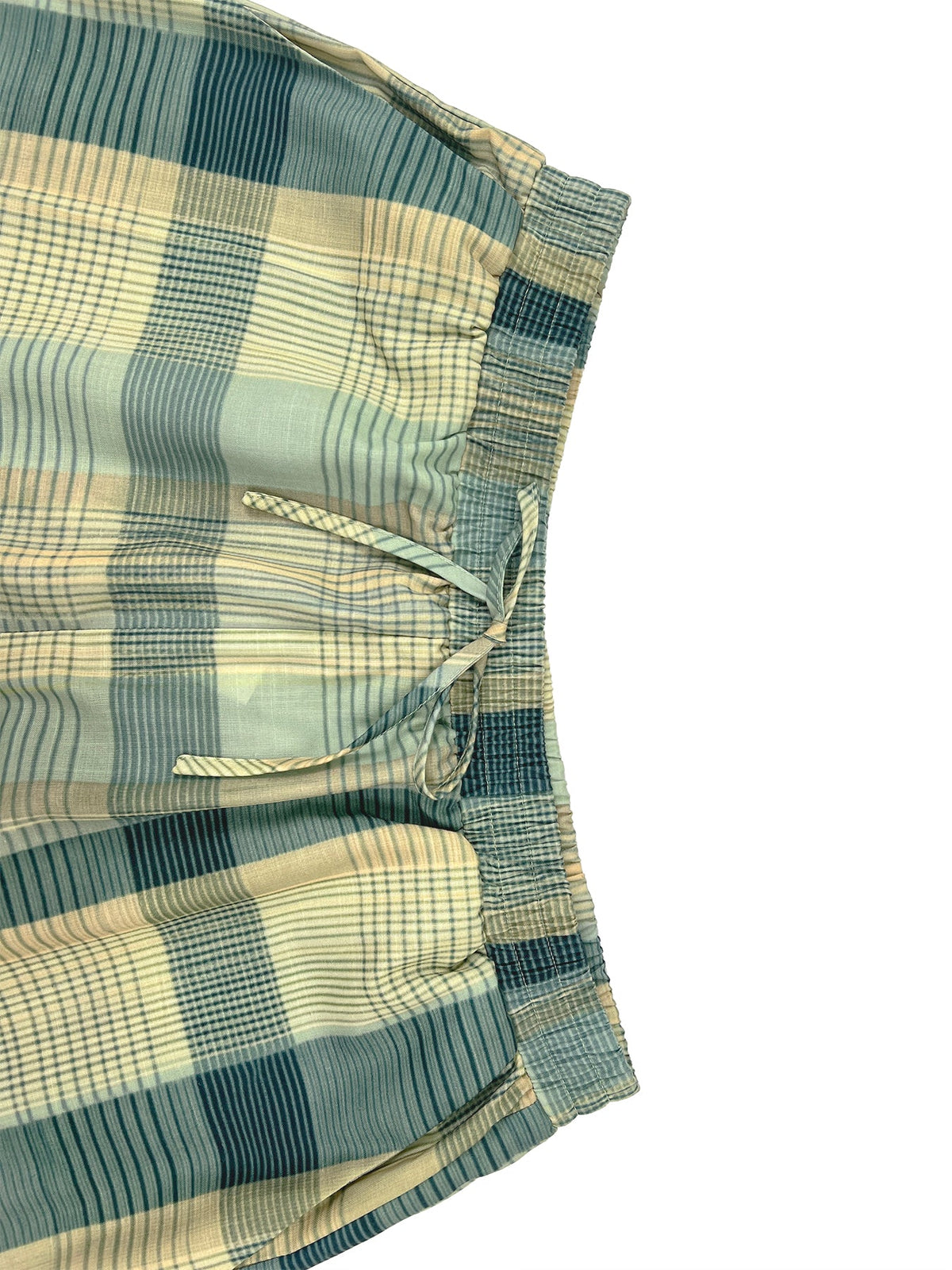 Pockets Plaid Contrast Color Wide Leg Loose Trousers Pants
