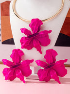 Flower Shape Drop Earrings + Necklaces Accessories