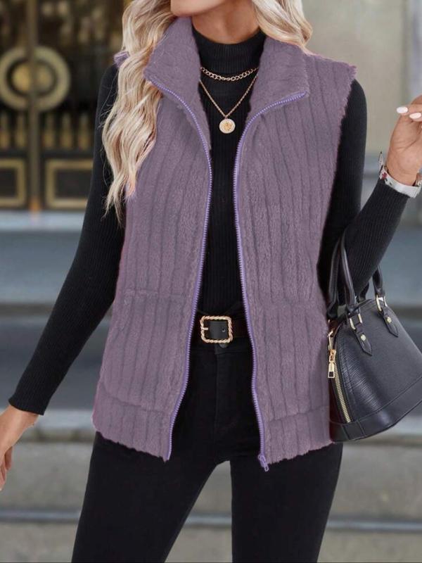 GRACE™ - Warm Ribbed Fleece Vest with Zipper Pocket for Fall & Winter