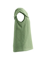 Solid Color Pleated Sleeveless Loose Halter-Neck Tank Top