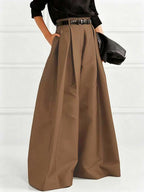 Solid Color Pleated Wide Pants Wide Leg Pants