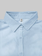 A-Line Long Sleeves Layered Pleated Pockets Solid Color Split-Joint Lapel Midi Dresses Shirt Dress