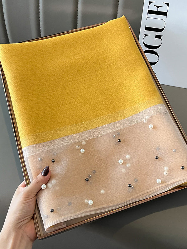 Sun-Protection Beaded See-Through Shawl&Scarf
