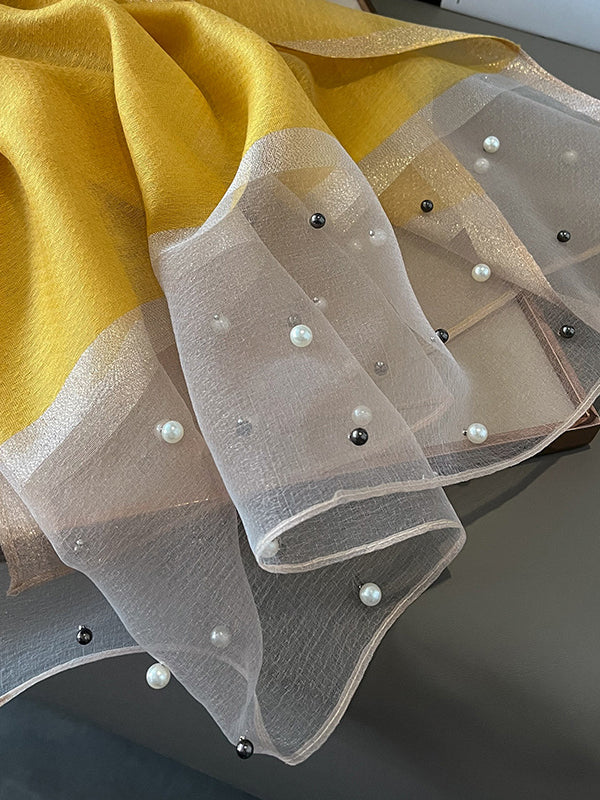 Sun-Protection Beaded See-Through Shawl&Scarf