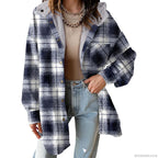 MARIE™ - Flannel Hooded Plaid Shacket Thick Winter Fleece Coat