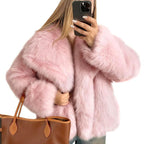 LAURENCE™ - Fashionable Cropped Faux Fur Coat for Fall & Winter Outfits