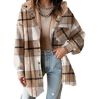 MARIE™ - Flannel Hooded Plaid Shacket Thick Winter Fleece Coat