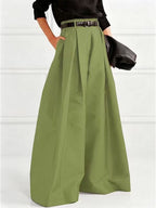 Solid Color Pleated Wide Pants Wide Leg Pants