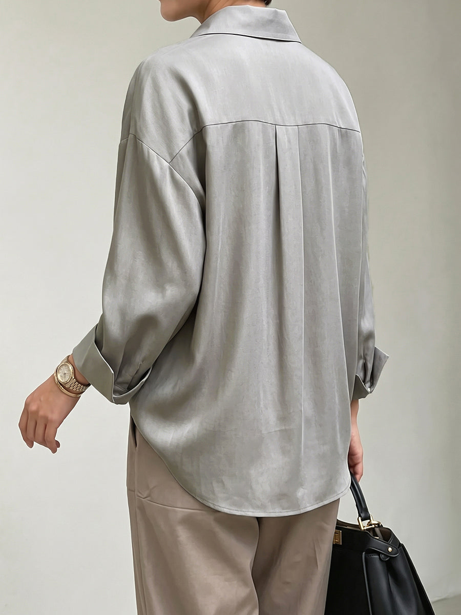Flower Print Buttoned Loose Long Sleeves Lapel Blouses&shirts Tops