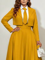 Solid Color Skinny Long Sleeves Notched Collar Outerwear Blazer