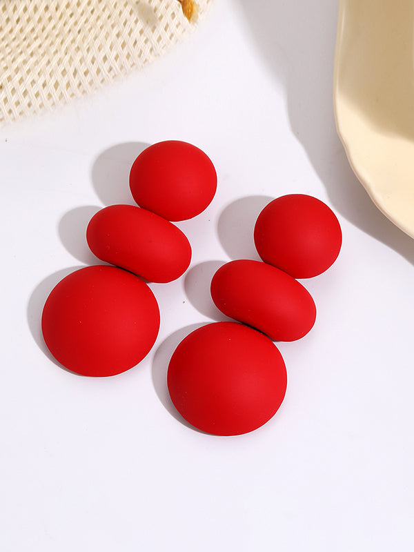 Beaded Geometric Solid Color Earrings Accessories